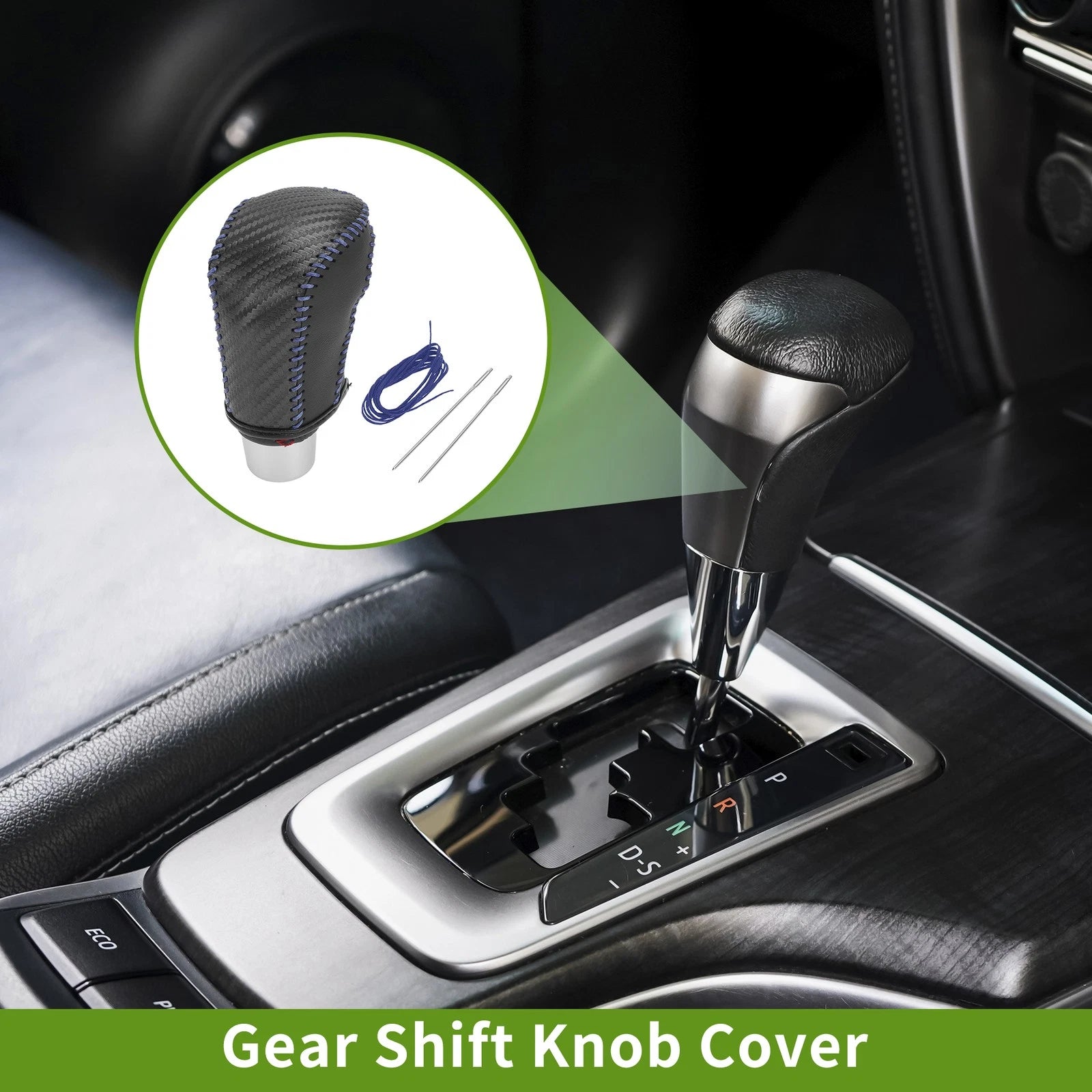 1 Pc Gear Shift Knob Cover for Honda Civic (2016–2021) Carbon Fiber Blue