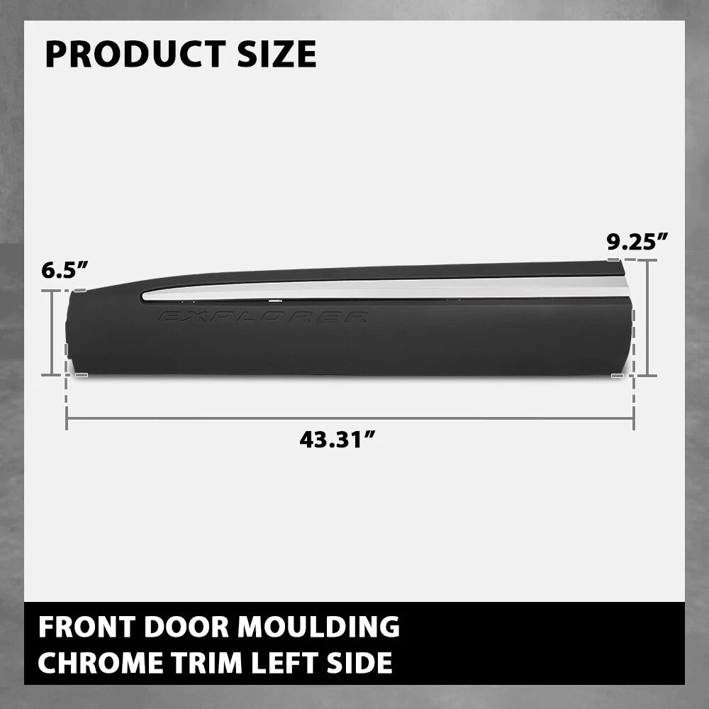 Chrome Front Door Lower Molding Trim for Ford Explorer (2020–2023)