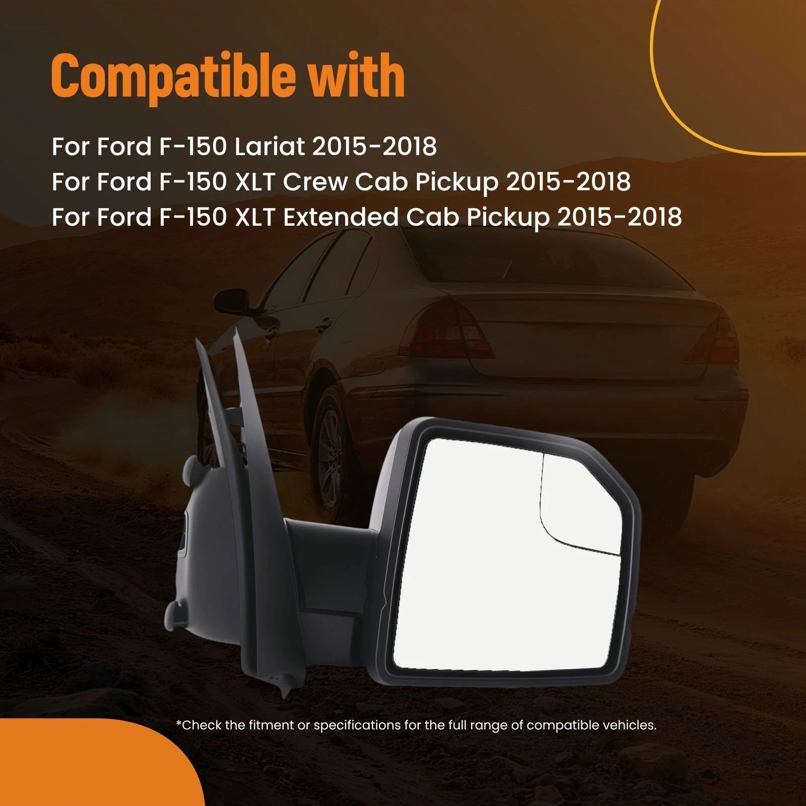 Heated Right Side View Mirror for Ford F-150 (2015–2018)