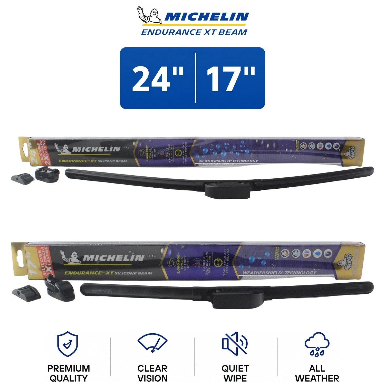 Set of 2 Michelin Endurance XT Beam Wiper Blades for