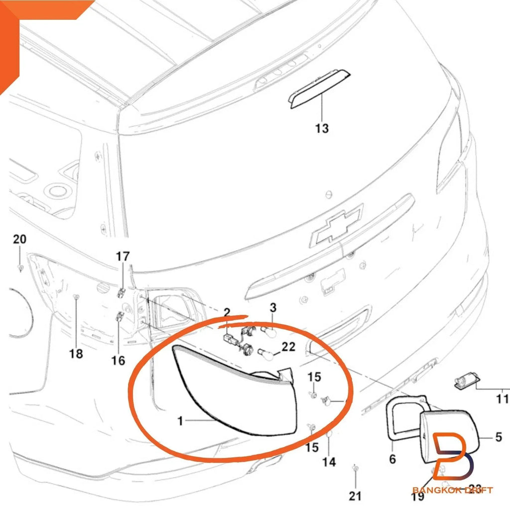 LH LED Tail Light for Holden Colorado 7, Trailblazer (2012-2022)