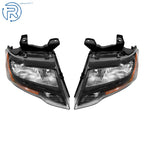 Set of 2 Black Halogen Headlights for Ford Expedition (2015–2017)
