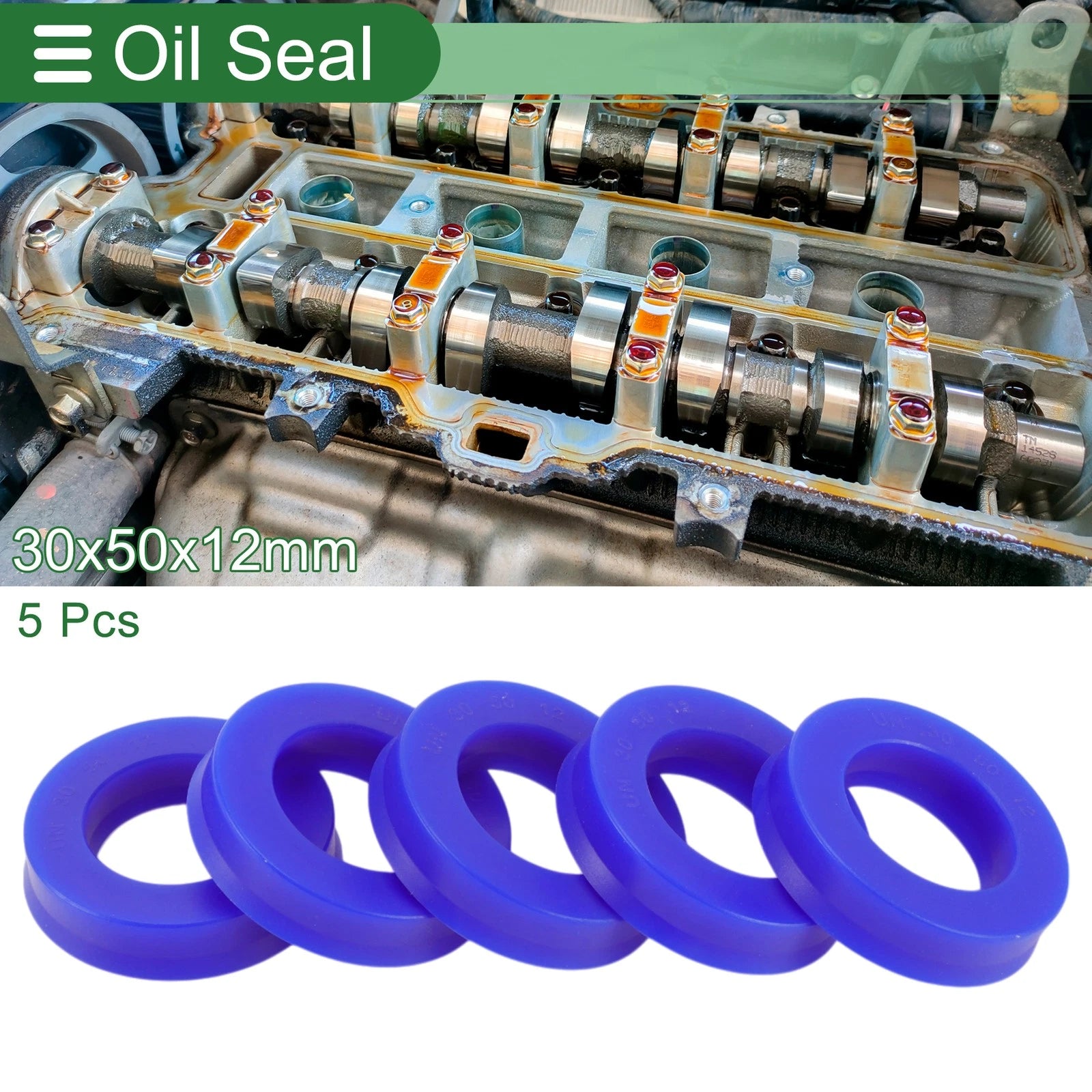 Set of 5 Oil Seal Rotary Shaft Seal 30x50x12mm High Pressure TPU