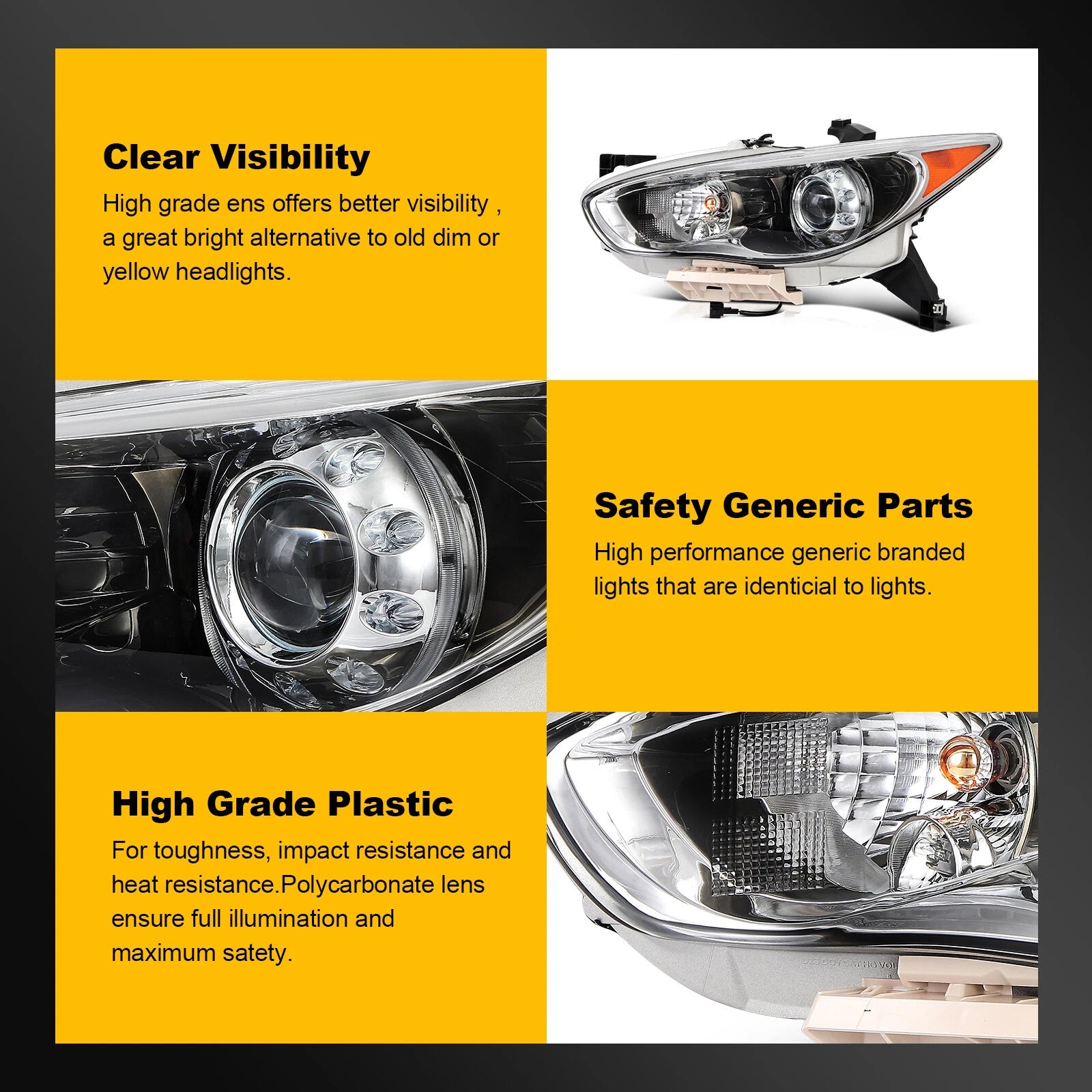 Left Side HID Headlight for Infiniti JX35, QX60 (2013–2015)