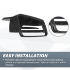 Pair Rearview Mirror Cover Cap Black Carbon Fiber for Mercedes-Benz W176 W246