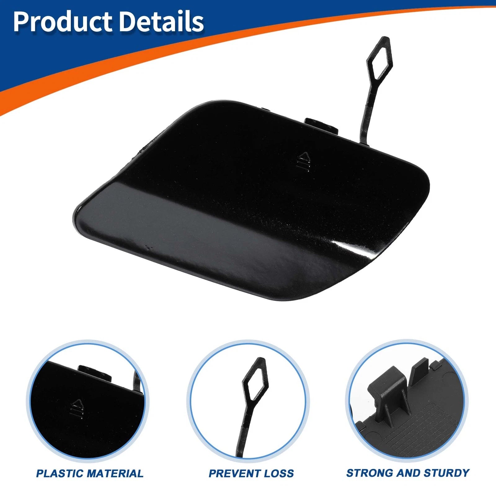 Rear Car Bumper Tow Hook Cover for Mercedes-Benz (A2058850224) Black Metallic