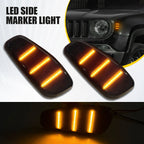 Smoked Lens Amber LED Front Side Marker Lamps for Jeep Renegade (2015–2023)