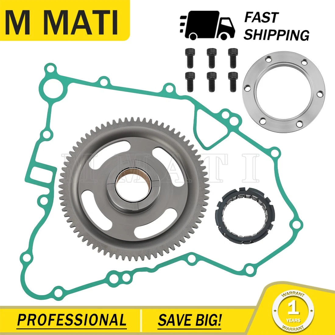 Starter Clutch Gear for Kawasaki Prairie KVF650 KVF700 Brute Force KVF750 (2002–2020)