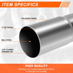2" OD Mild Steel 90 Degree Slip Fit Exhaust Bend Pipe for Custom Applications