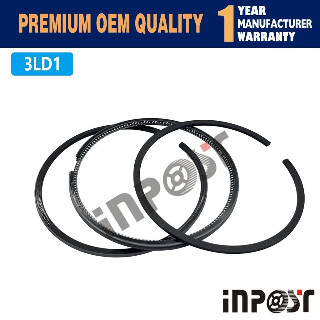 Set of 3 Pistons with Rings (Pin & Clip) for Isuzu 3LD1 Engine Excavator