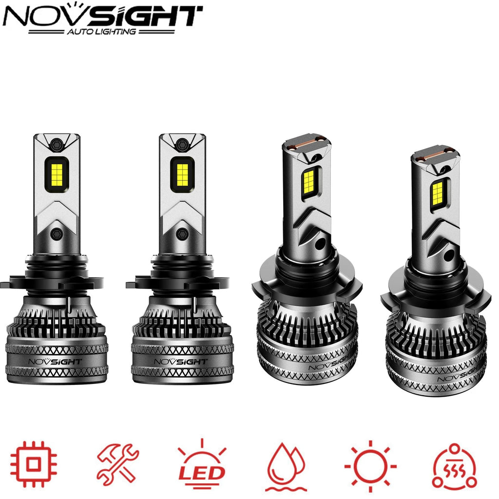Set of 2 NOVSIGHT 9005 9006 LED Headlight Bulbs 6500K 80000LM for HB3 HB4