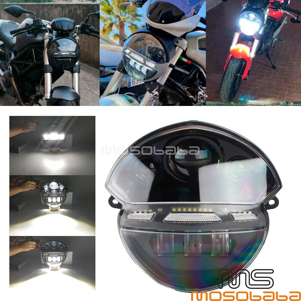 LED Projector Headlight DRL for Ducati Monster 796 1100 1100S 1100 EVO (2010-2014)