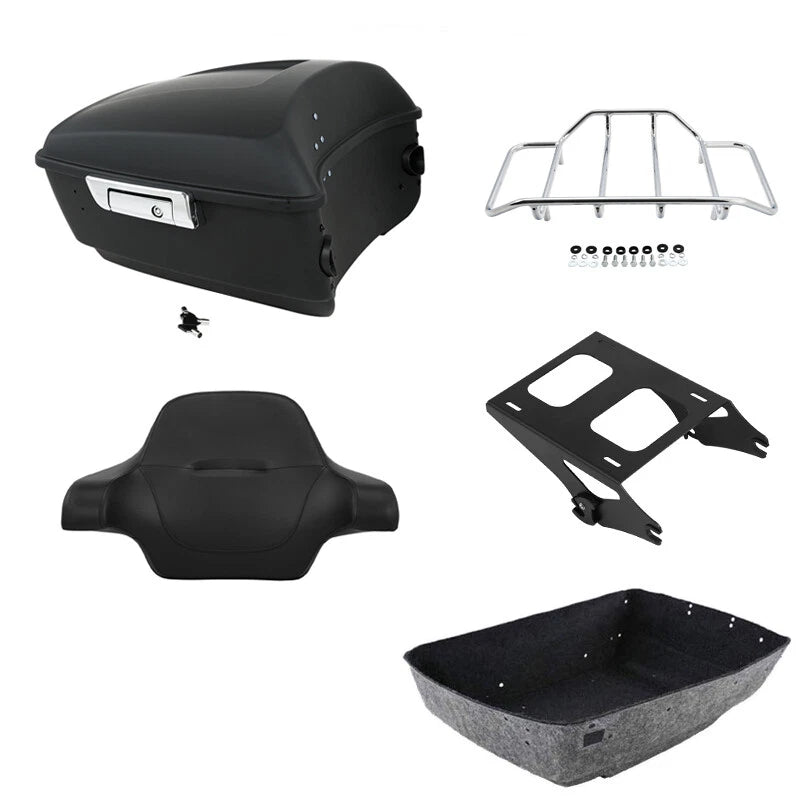 Trunk Pad Backrest Rack Mount for Harley Touring (2014–2023) Matte Black