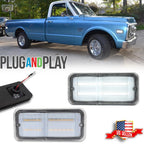 2X Clear White LED Side Marker Lights for Chevrolet GMC C/K Trucks (1968–1972)