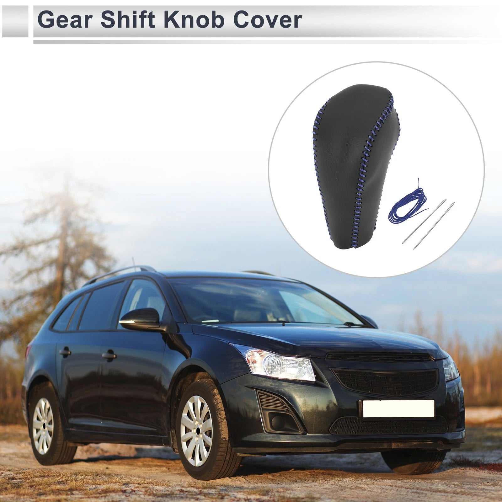 1 Pc Gear Shift Knob Cover for Chevrolet Cruze (2011–2015) Black Blue