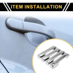 Set of 4 Car Exterior Door Handle Covers for Toyota Tundra (2022) Silver Tone