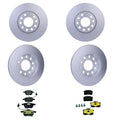 Set of 4 Hella Front Rear Rotors Low-Met Disc Brake Pad Kit for A4 A4 Quattro (2003–2006)