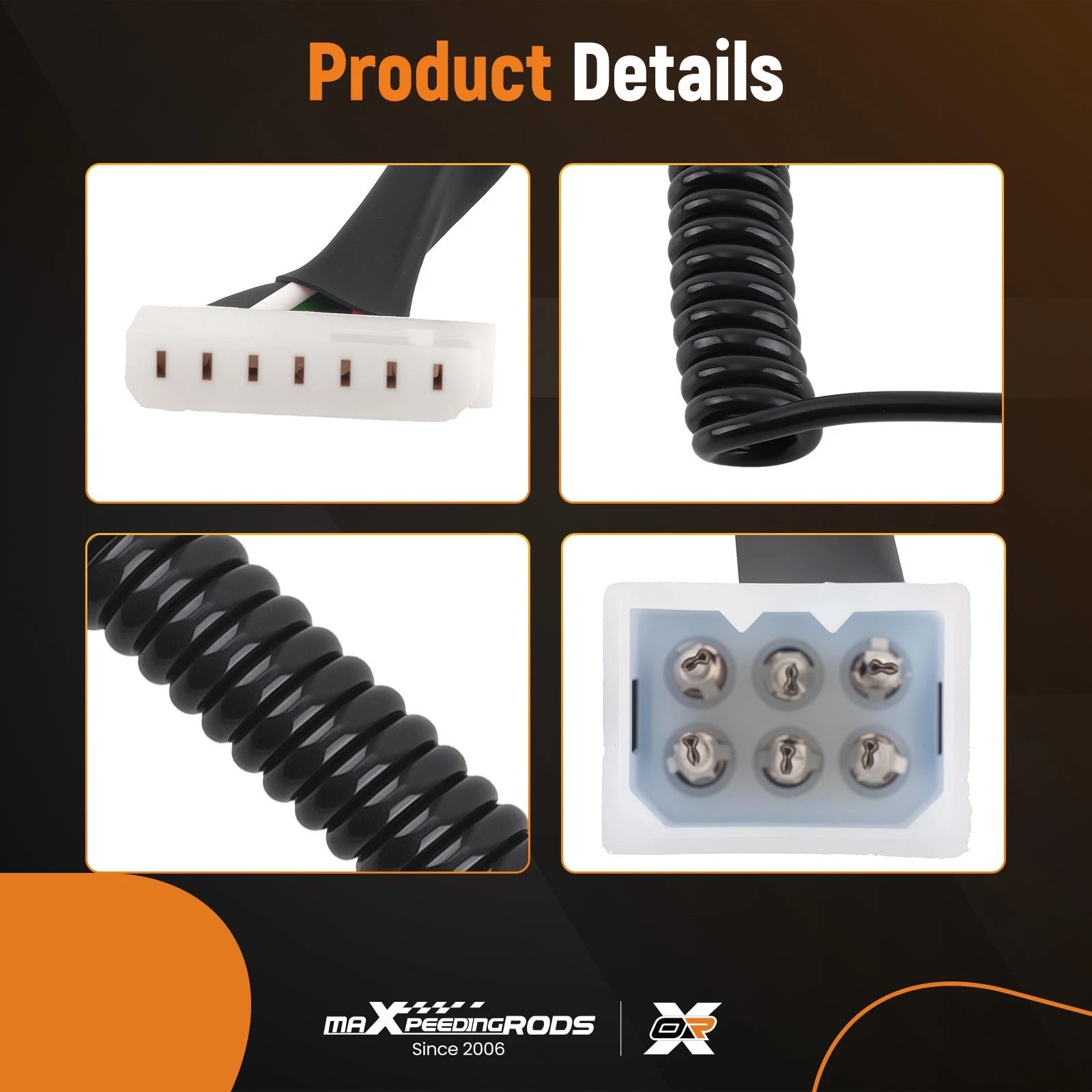 6 Pin Controller Cord for Fisher Western Snow Plow (Year Range)