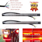 2X 8" 48LED Integrated Brake Stop Turn Signal Tail Light Strip for Motorcycle