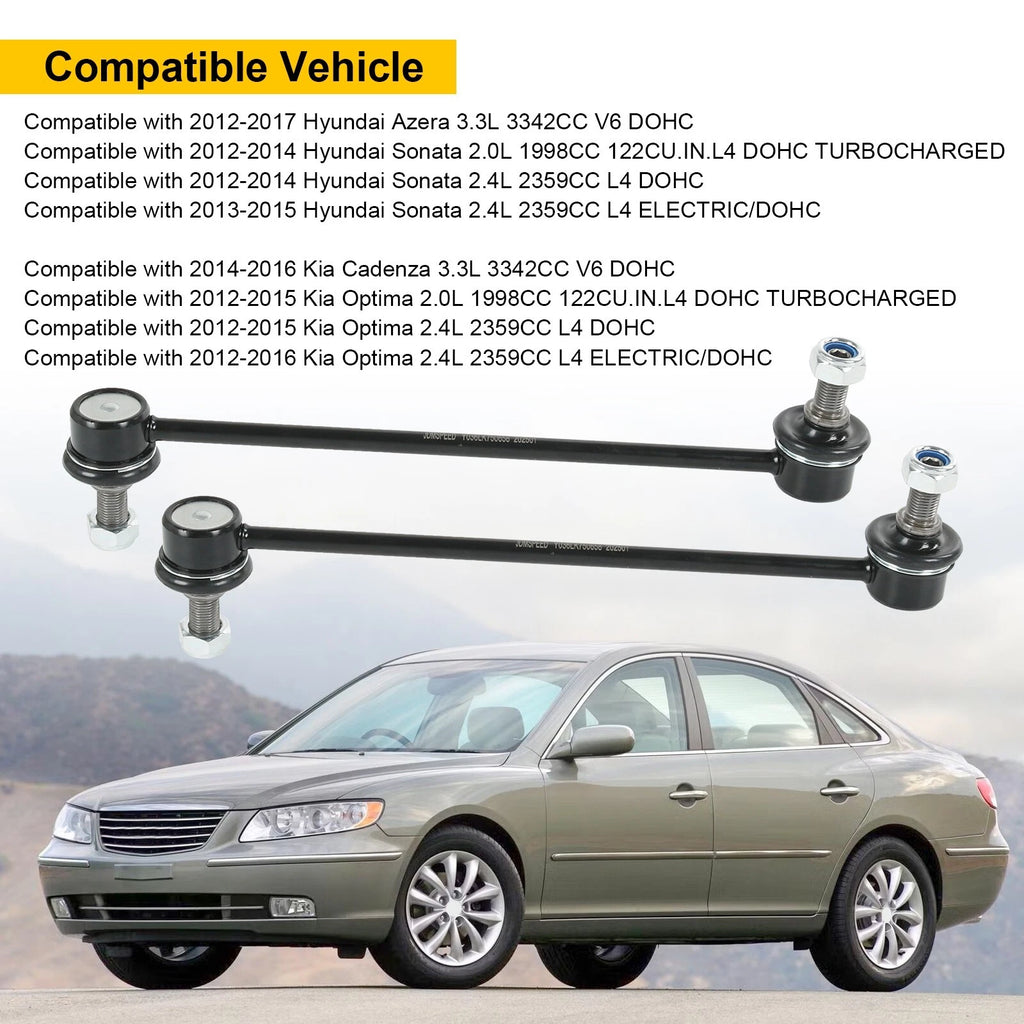Set of 2 Front Sway Bar End Links for Hyundai Sonata Azera Kia Cadenza Optima (2012–2015)