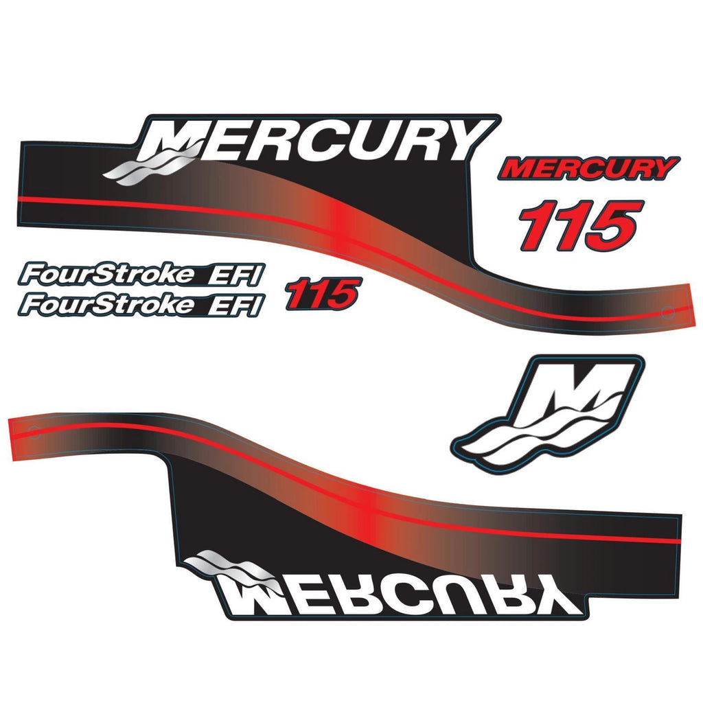 Set of 2 Marine Outboard Decals for Mercury 115 HP (N/A) 881649A01