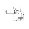 Hydraulic Hose Crimp On Fitting 3/4"X16 for JIC (06U-668, HY0608FJ90T)