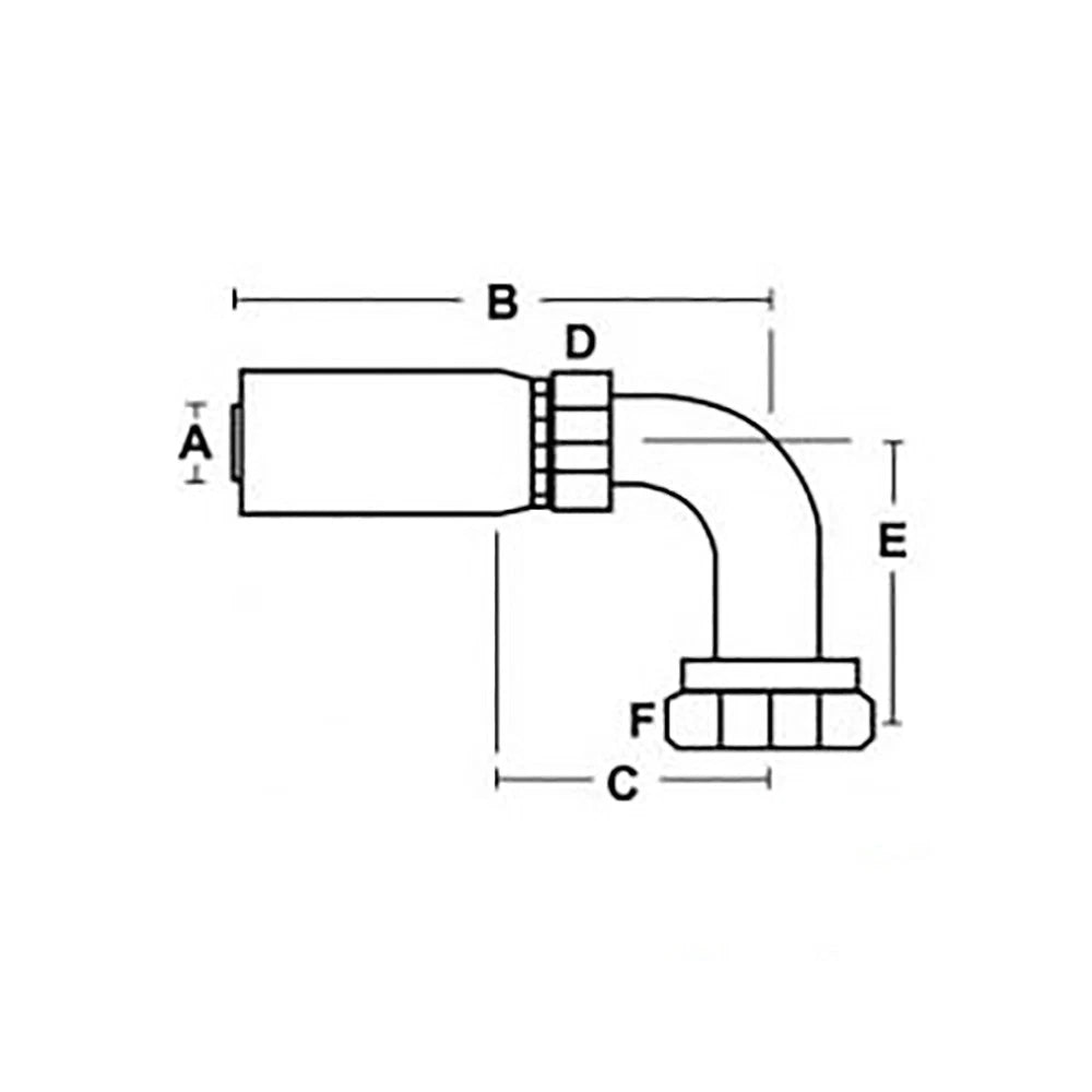 Hydraulic Hose Crimp On Fitting 3/4"X16 for JIC (06U-668, HY0608FJ90T)