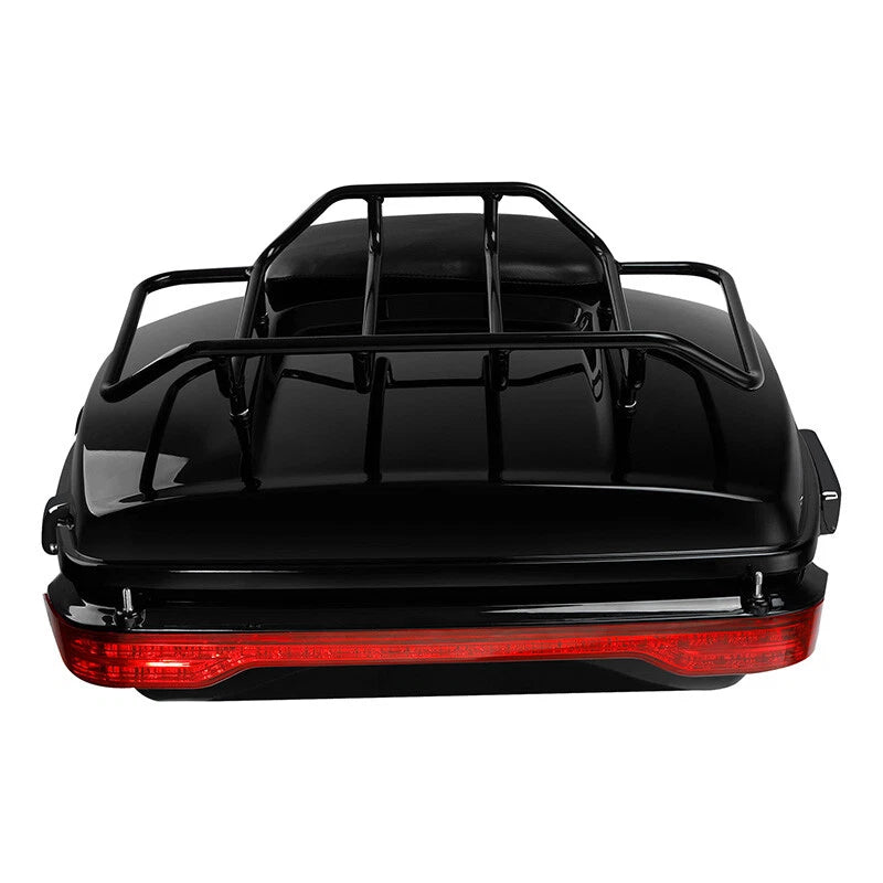 LED Chopped Trunk Backrest Rack for Harley Touring Road Glide (2014–2026)