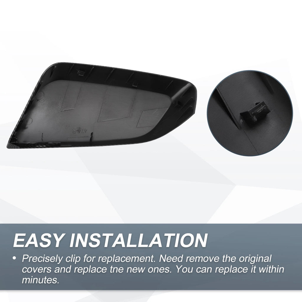 Set of 2 Rearview Mirror Cover Caps Black Carbon Fiber for Chevrolet Impala (2014–2020)