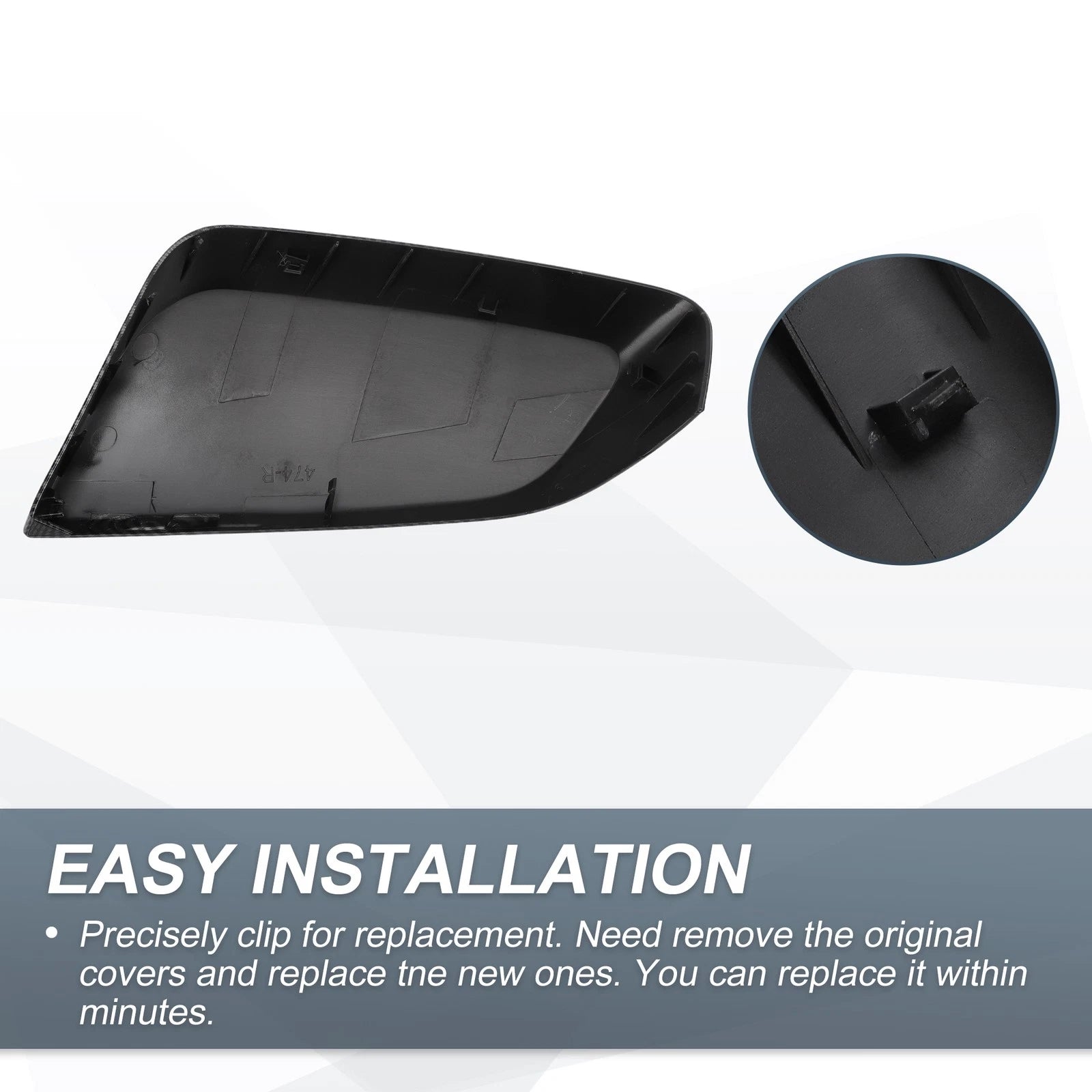 Set of 2 Rearview Mirror Cover Caps Black Carbon Fiber for Chevrolet Impala (2014–2020)