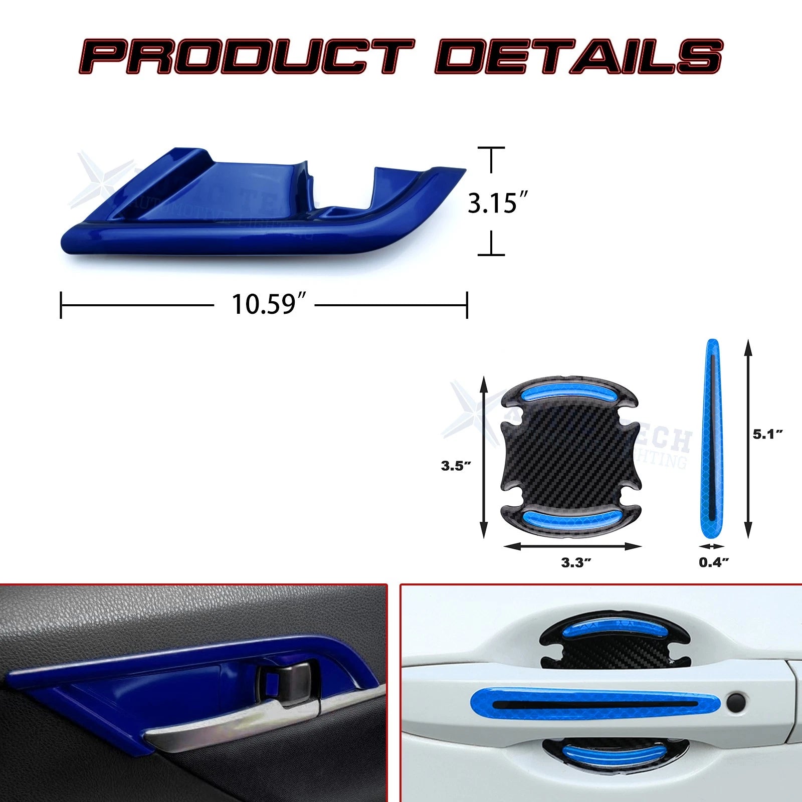 Blue Door Handle Bowl Sticker for Toyota Camry 8th (2018-2024)