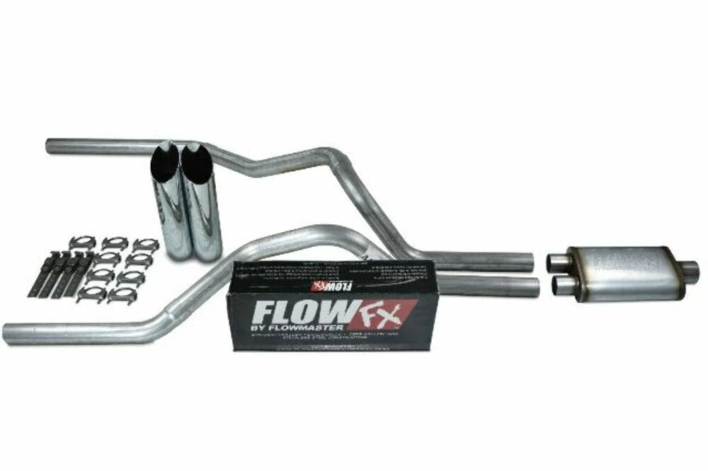 Dual Exhaust Kit for Chevy GMC 1500 Truck (2019–2025) Flowmaster Flow FX Slash Tip