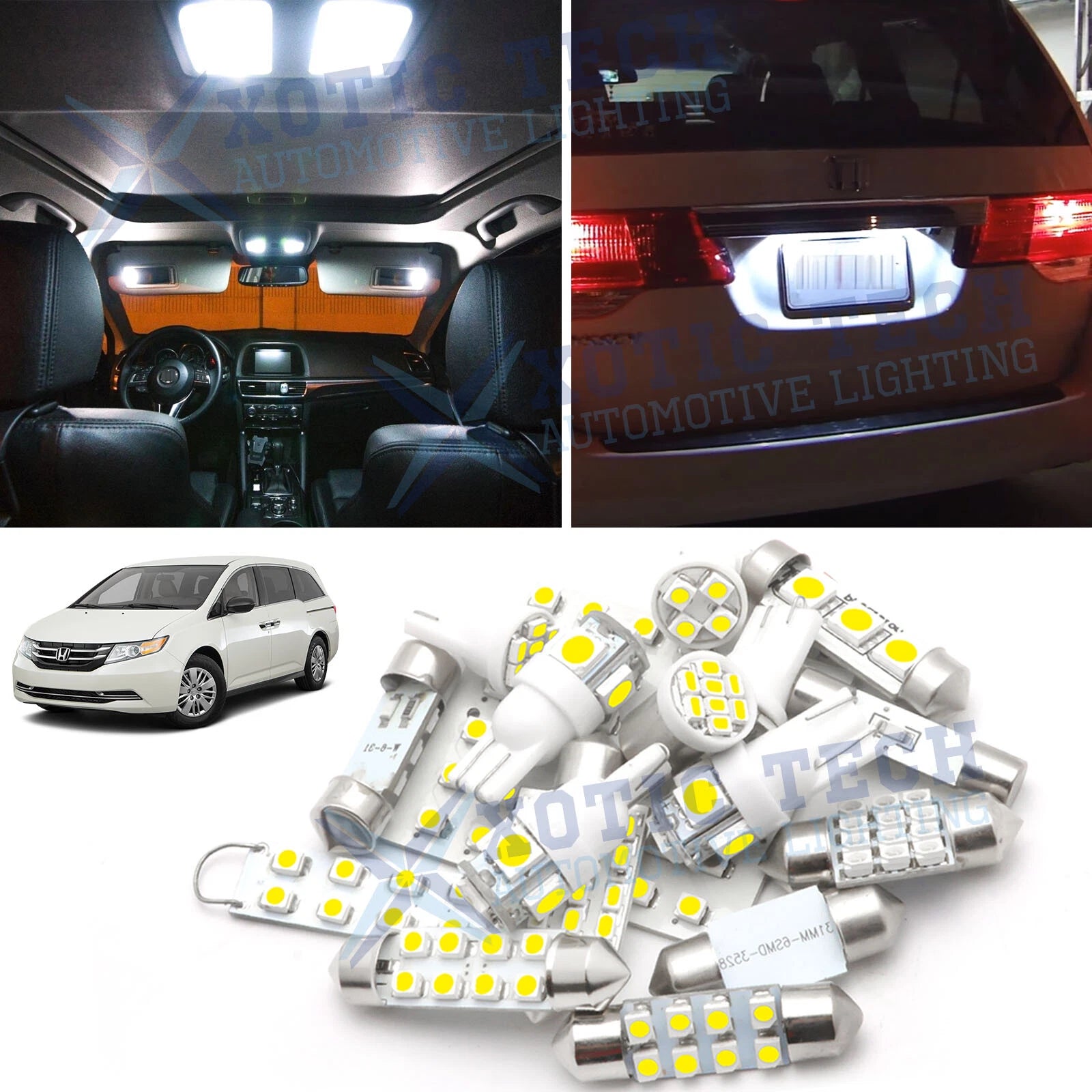 LED Interior Dome Map License Light Kit for Honda Odyssey (2011–2019)