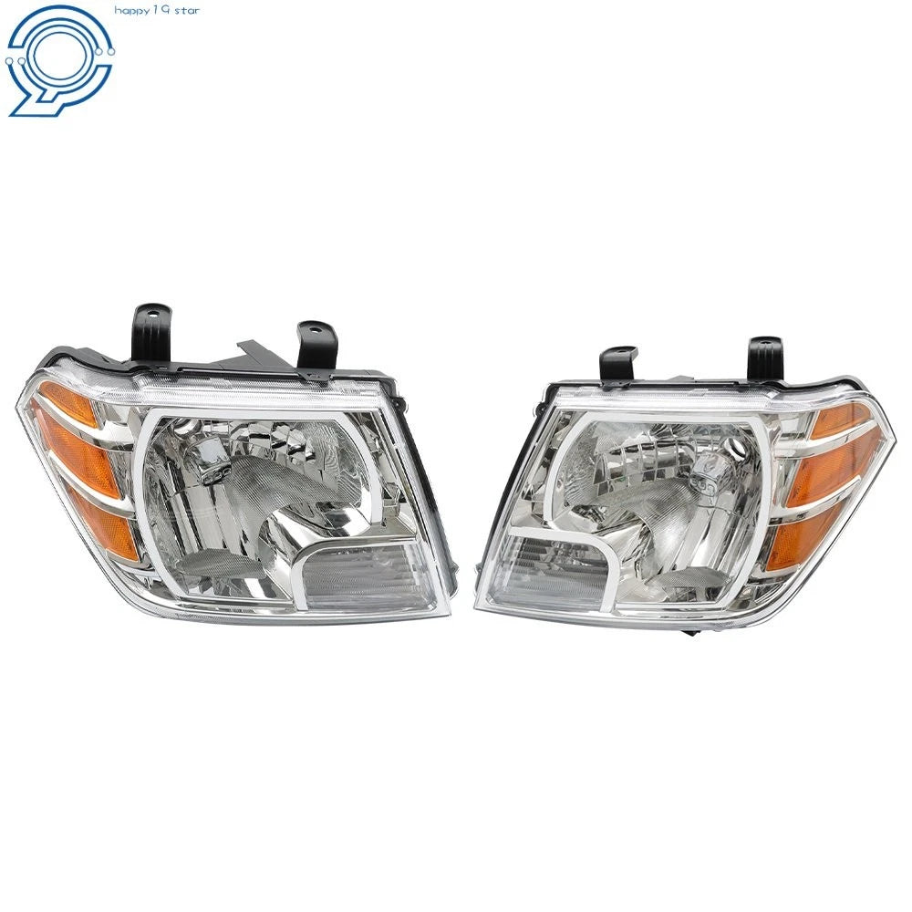Set of 2 Halogen Headlights for Nissan Frontier (2009–2021) Chrome Housing