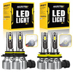 4X AUXITO Combo 9005 H11 LED Headlight Conversion Kit for