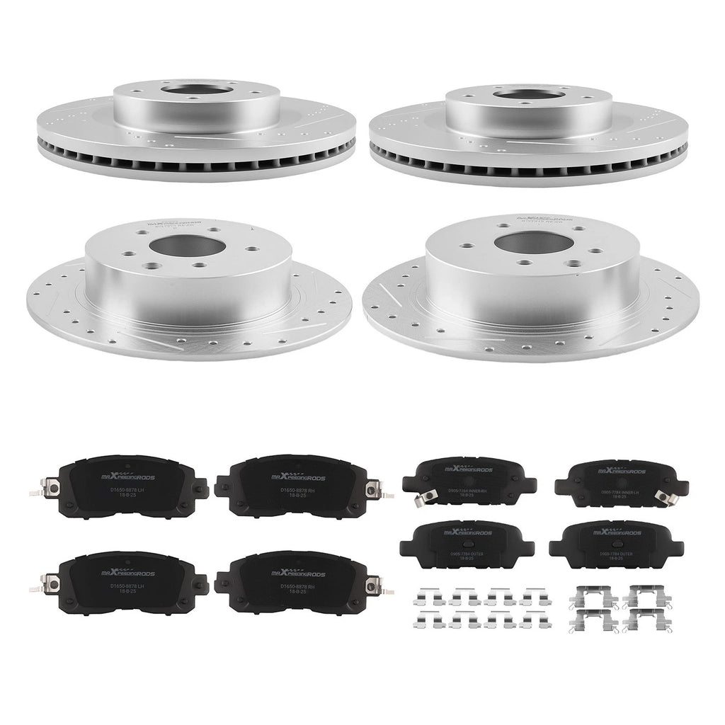 Set of 4 Brake Rotors & Ceramic Pads Kit for Nissan Altima (2013–2023) P-1650 P-905