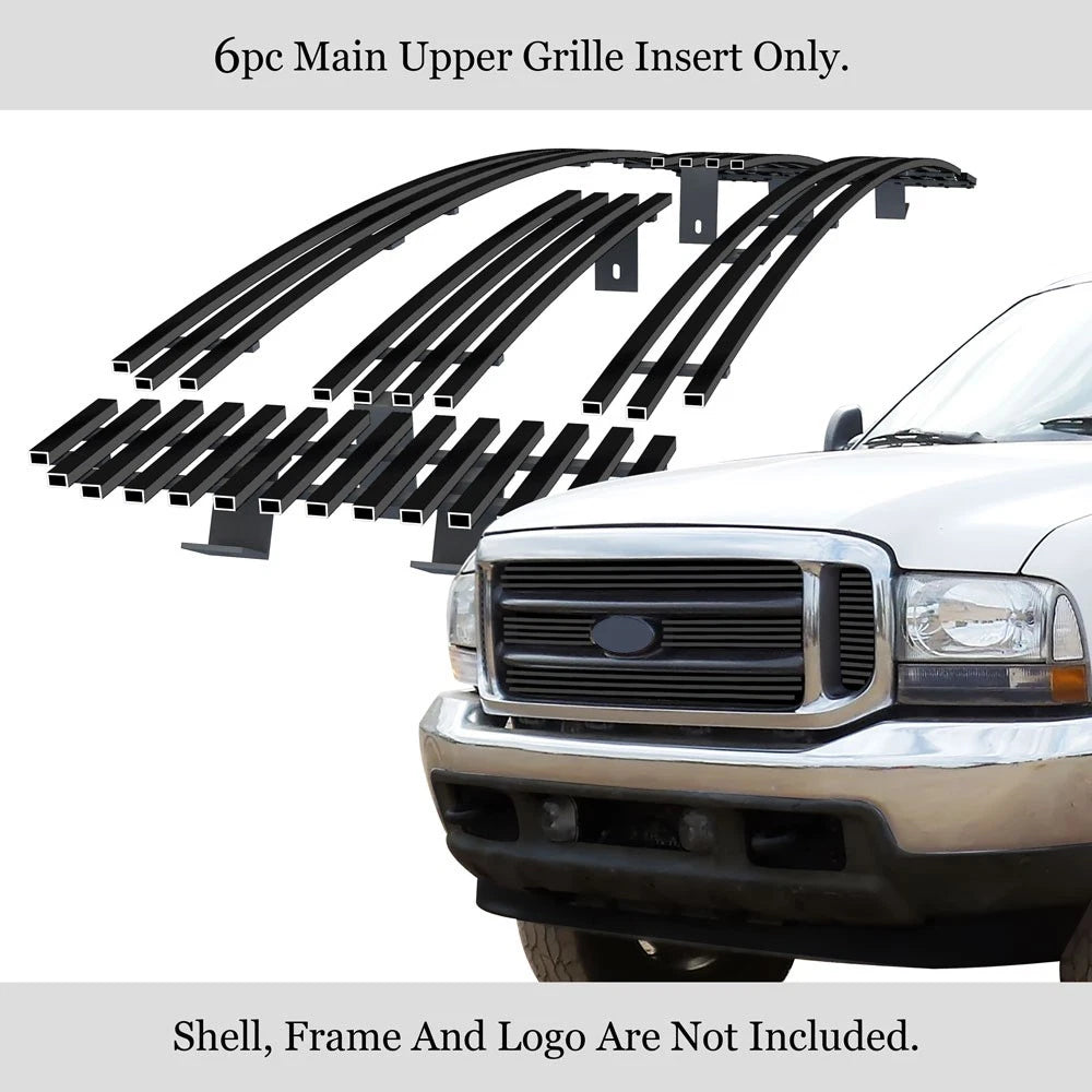 Upper Stainless Black Billet Grille for Ford F250/Excursion (1999-2004)