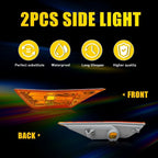 2X Amber LED Side Marker Lights for Honda Civic Sedan/Hatchback/Coupe (2016–2021)