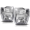 Chrome Housing Headlight Clear Corner Lamps for Ford F250/F350 (2008–2010)