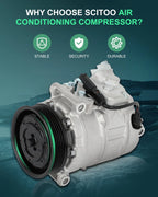 A/C Compressor for BMW 525i 525xi 528i 530i 530xi Z4 2.5L 3.0L 3.2L (2006–2011)
