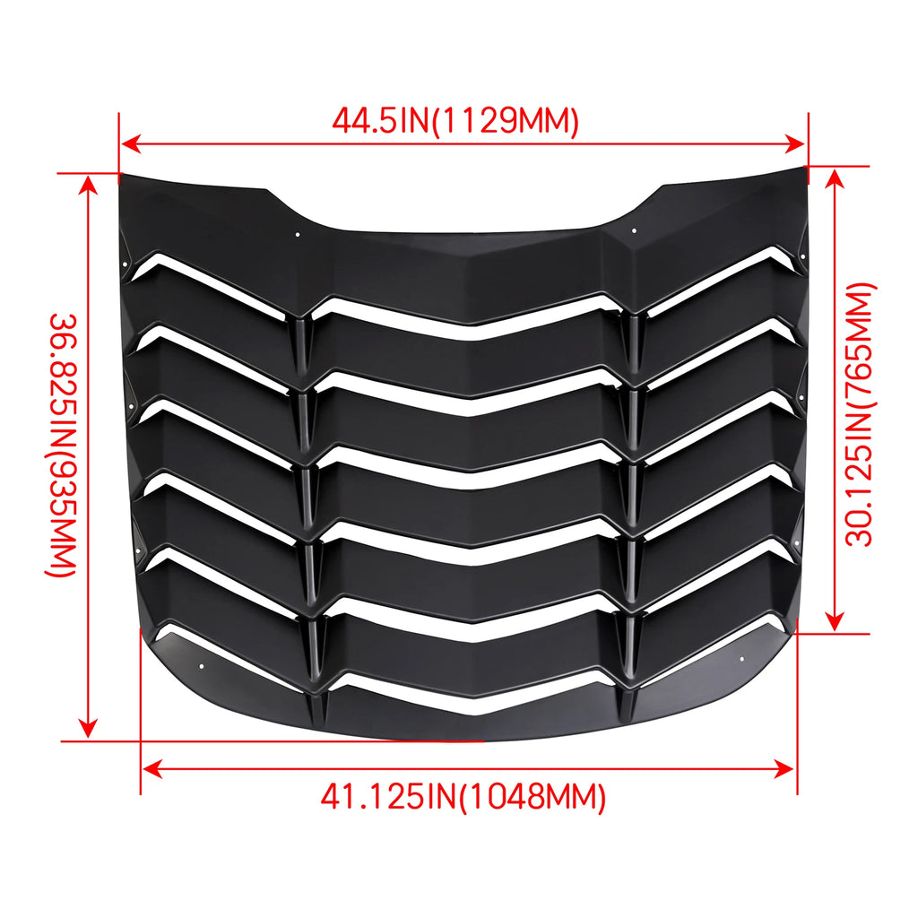 ABS Rear Window Louver Cover Sun Shade Vent for Ford Mustang (2015–2023)