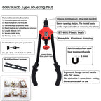 60pcs Rivet Nut Gun Kit for Knob Type (360mm, 14")