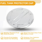 Fuel Tank Door Cap for Dodge Ram 2023-2025 Gas Tank Flap Chrome Silver Tone