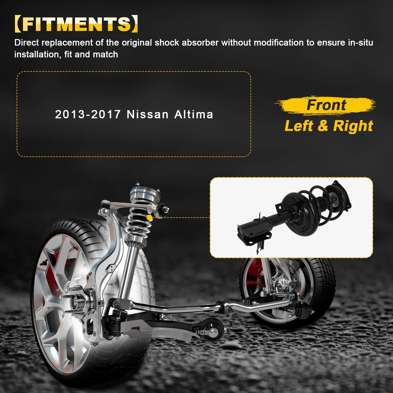 Set of 2 Front Complete Struts for Nissan Altima (2013–2018)