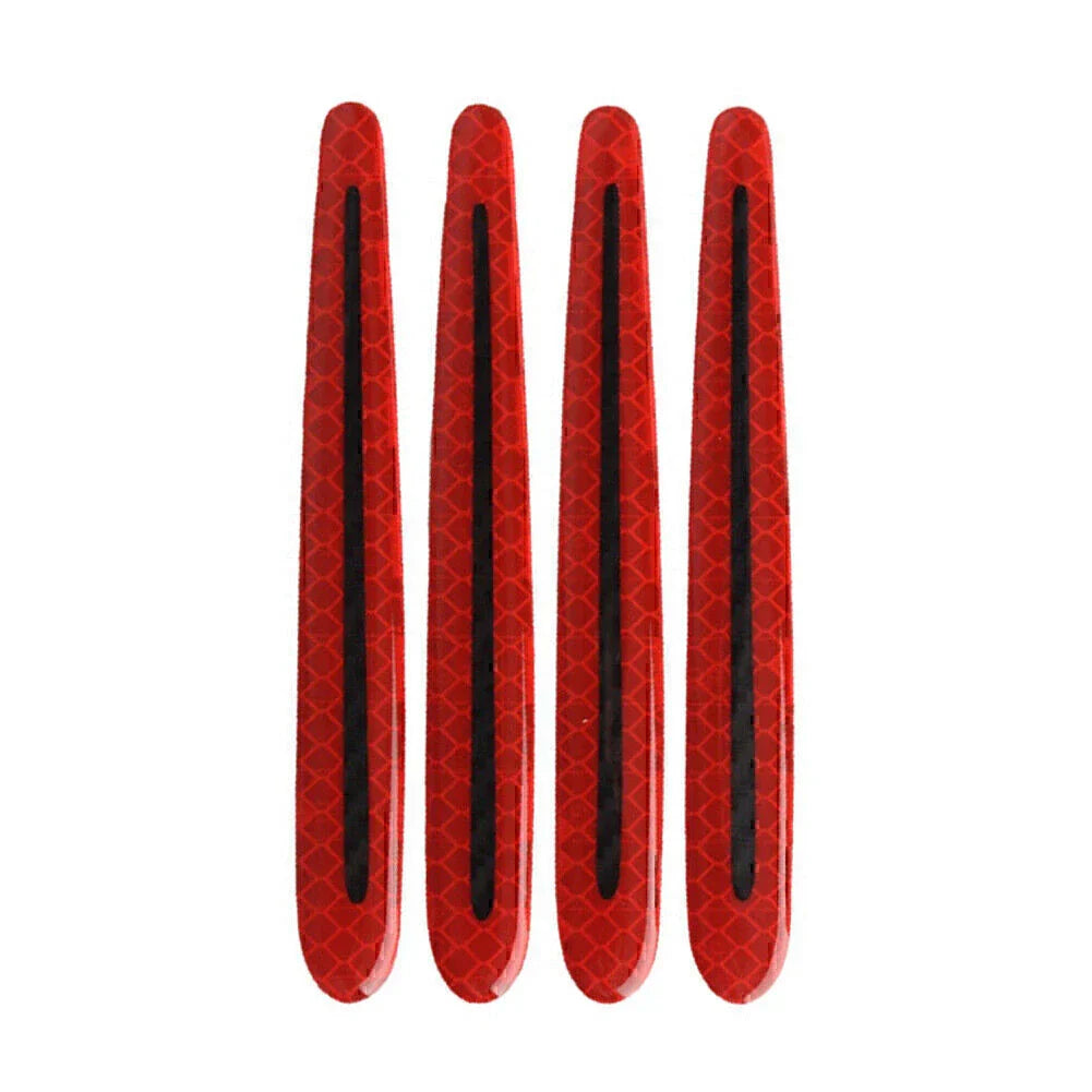 4 x Universal Car Door Handle Reflective Stickers for Scratch Protection Red