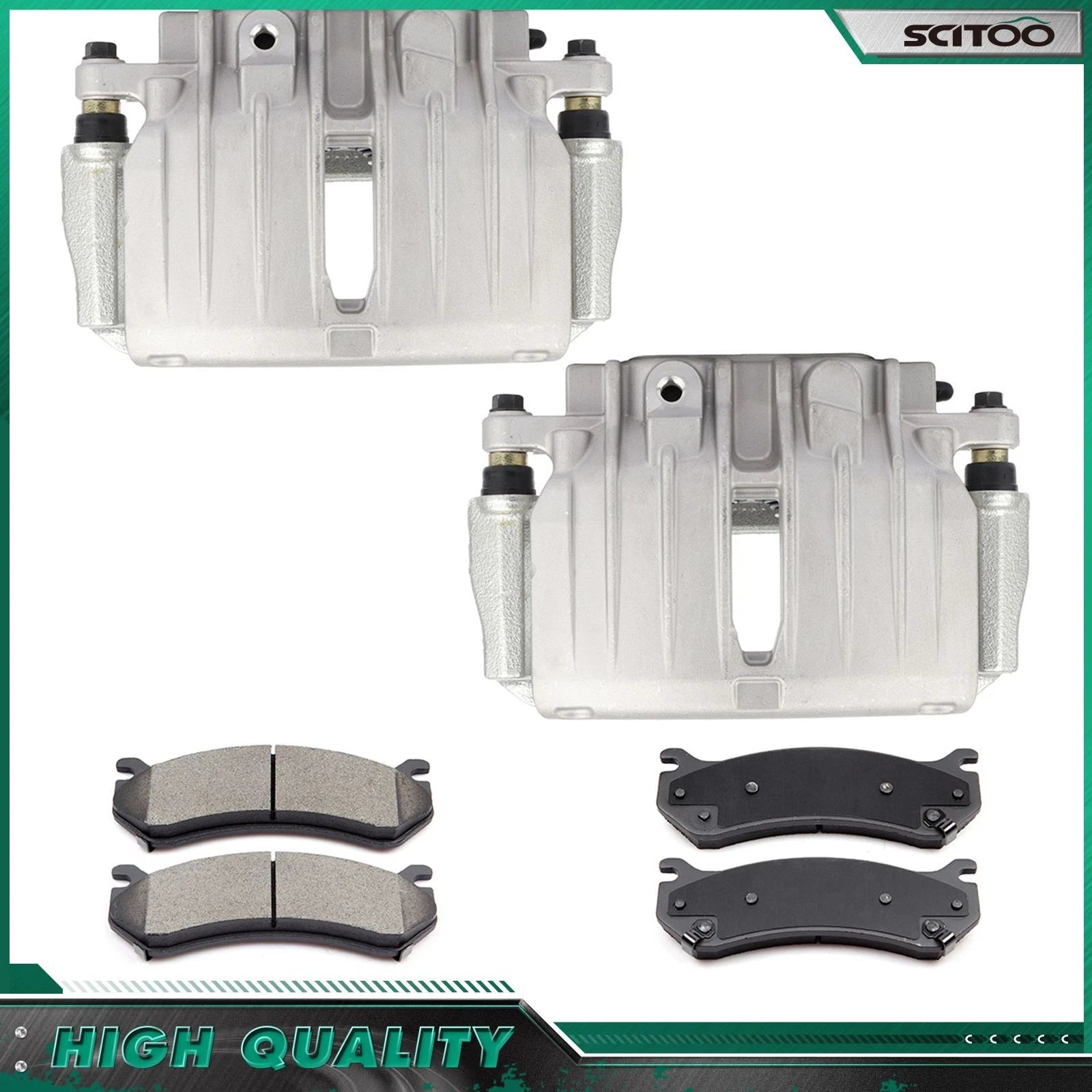 Rear Brake Caliper Kit with Ceramic Pads for GMC Sierra 1500, Chevrolet Silverado 1500