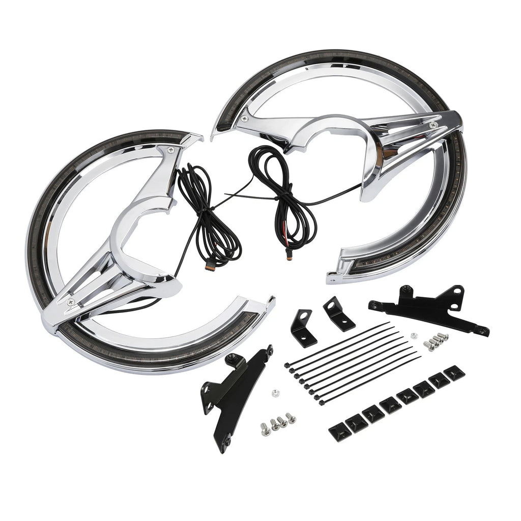 2X Brake Rotor Covers LED Light Smoke Lens for Honda Goldwing 1800 (2018–2025)