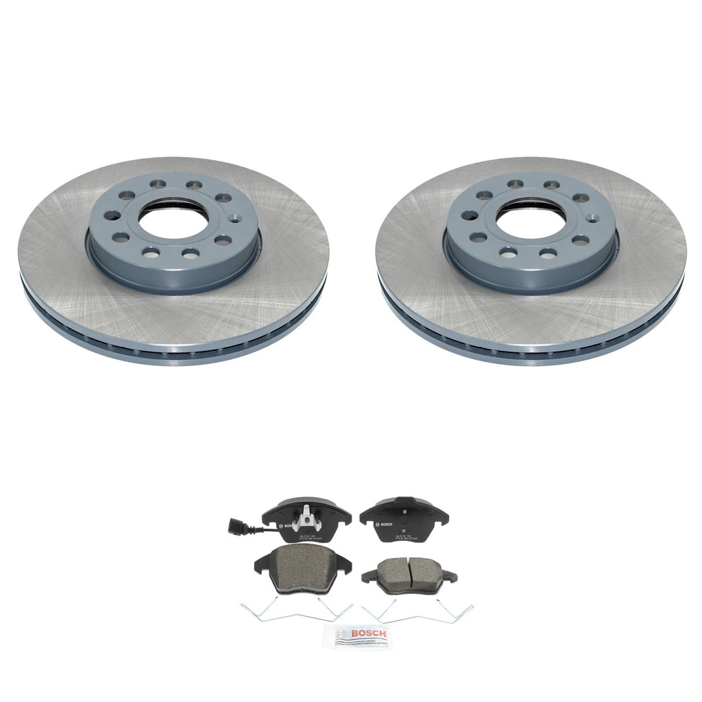DuraGo Front Rotors & Bosch QuietCast Ceramic Disc Brake Pads Kit for A3 Beetle (2016–2019)