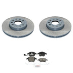 DuraGo Front Rotors & Bosch QuietCast Ceramic Disc Brake Pads Kit for A3 Beetle (2016–2019)