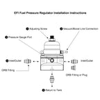 Adjustable EFI Pressure Fuel Regulator with Gauge for Phenix F50106-3